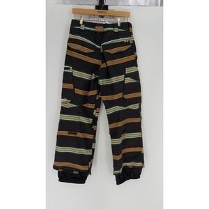 Burton Dryride Snowboard Pants Mens XS Brown Serape Striped Ski Winter Sport